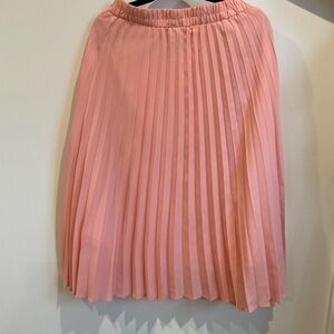 Chic Coral Pleated A-Line Skirt